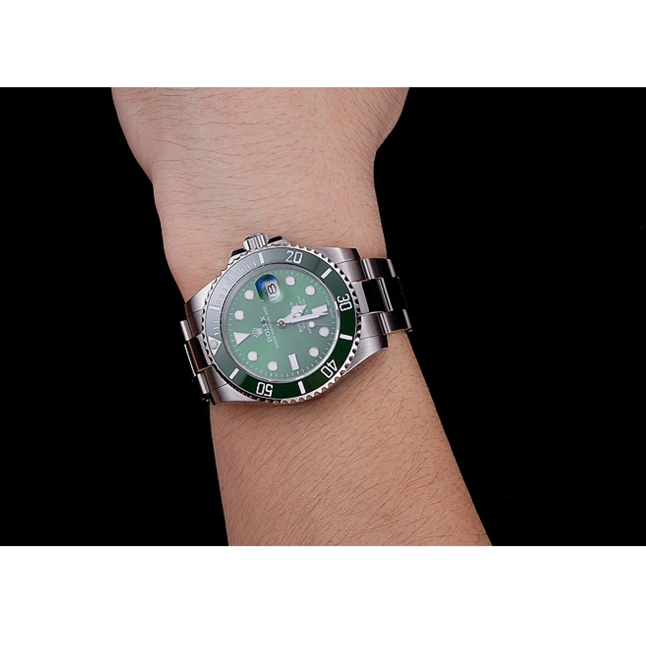 AAA Replica Watches Rolex 1454069 Green Dial Stainless Steel Bracelet Submariner 0707